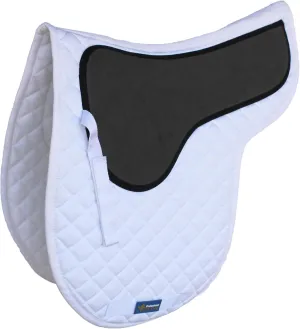 CHALLENGER Horse English Saddle Pad Cotton Quilted Trail Contoured White 72137