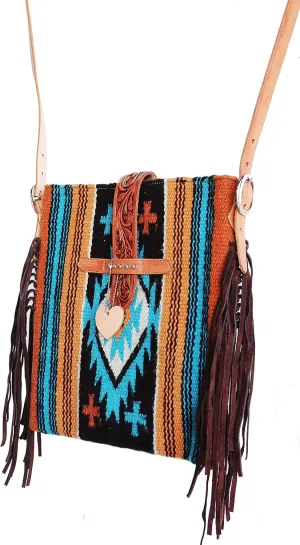 CHALLENGER Women's Western Handwoven Wool Rodeo Cowgirl Handbag Shoulder Purse Tote 10316