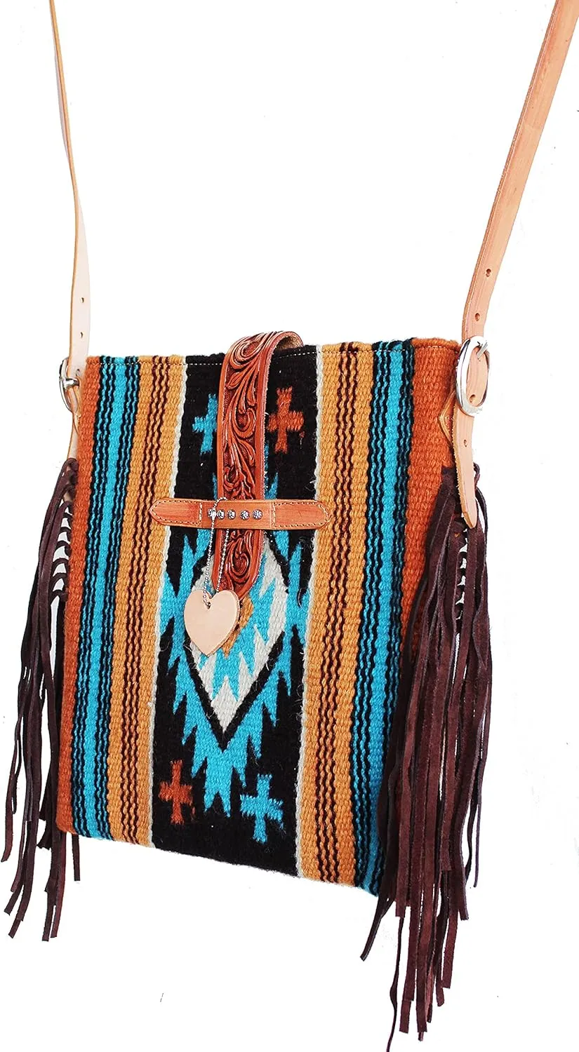 CHALLENGER Women's Western Handwoven Wool Rodeo Cowgirl Handbag Shoulder Purse Tote 10316