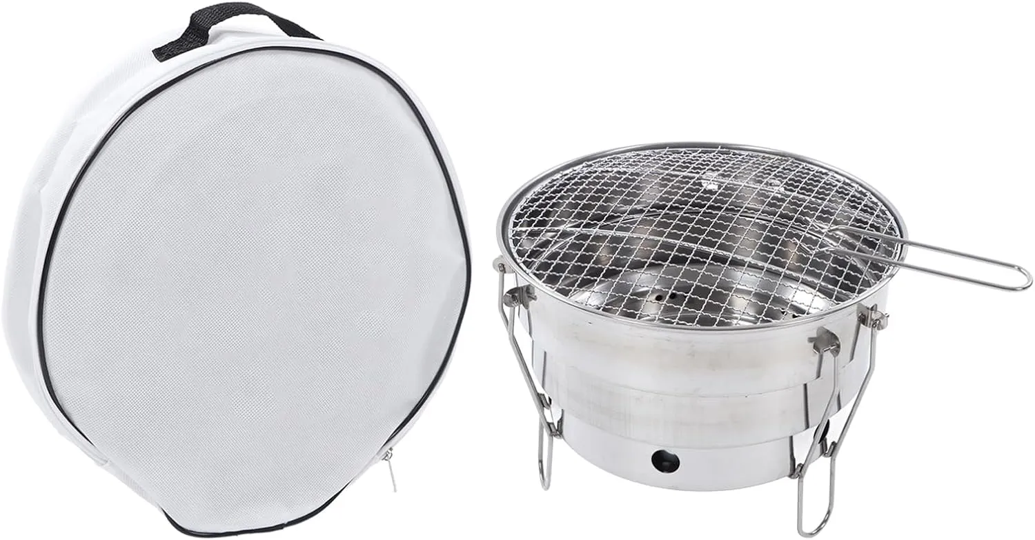 CHARCOAL BARBECUE GRILL STOVE STAINLESS STEEL PORTABLE FOR CAMPING PICNIC