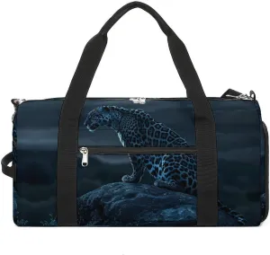 Cheetah Print Sports Gym Bag for Men Women Travel Duffel Bag with Shoulder Strap