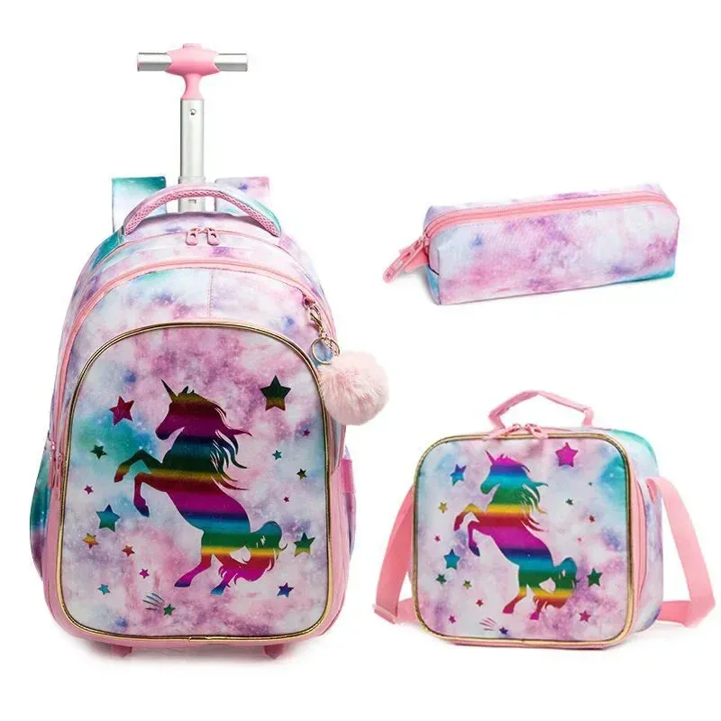Children's School Backpack with Wheels | Stylish Canvas Wheeled School Bag for Kids