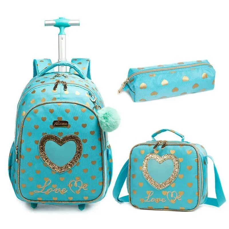 Children's School Backpack with Wheels | Stylish Canvas Wheeled School Bag for Kids