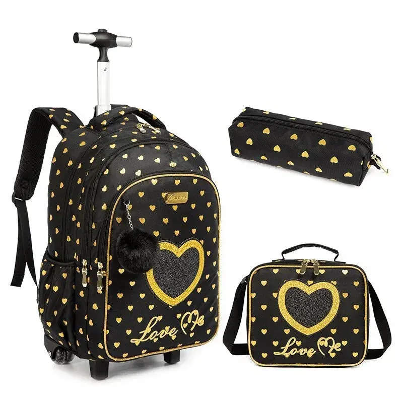 Children's School Backpack with Wheels | Stylish Canvas Wheeled School Bag for Kids