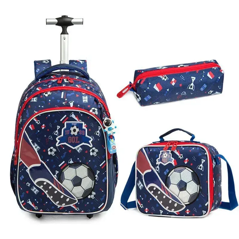 Children's School Backpack with Wheels | Stylish Canvas Wheeled School Bag for Kids