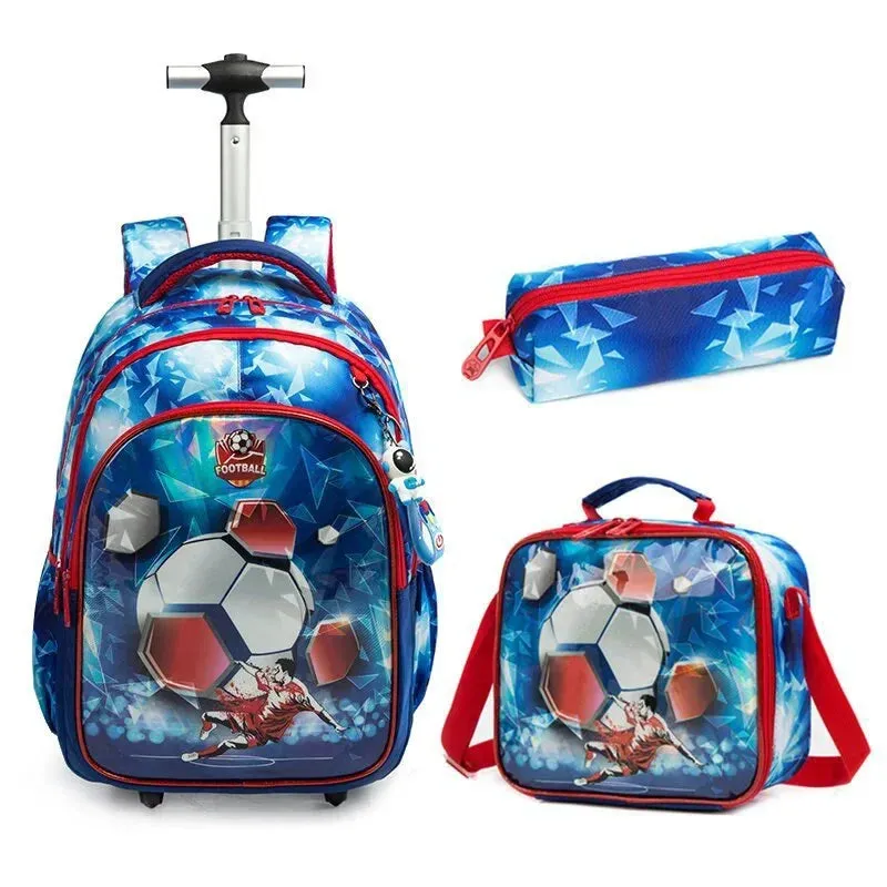Children's School Backpack with Wheels | Stylish Canvas Wheeled School Bag for Kids