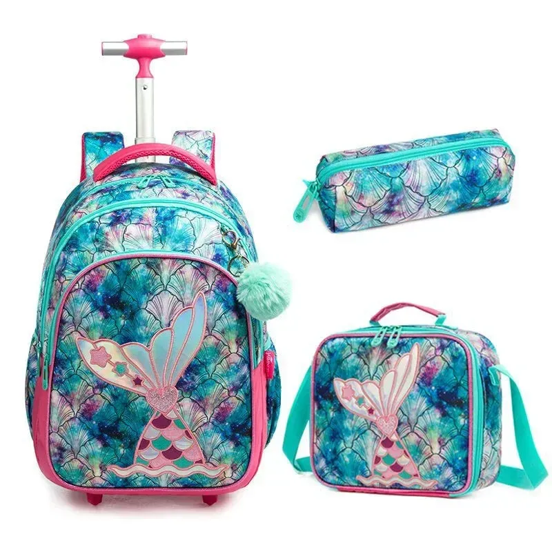 Children's School Backpack with Wheels | Stylish Canvas Wheeled School Bag for Kids