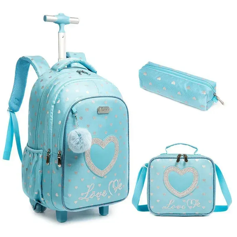 Children's School Backpack with Wheels | Stylish Canvas Wheeled School Bag for Kids
