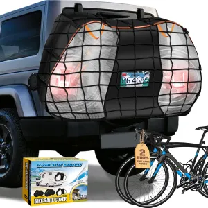 Cholila Bike Cover for Transport - 2 Bike Rack Cover with Tail Light & License Plate Window - Waterproof Travel Cover