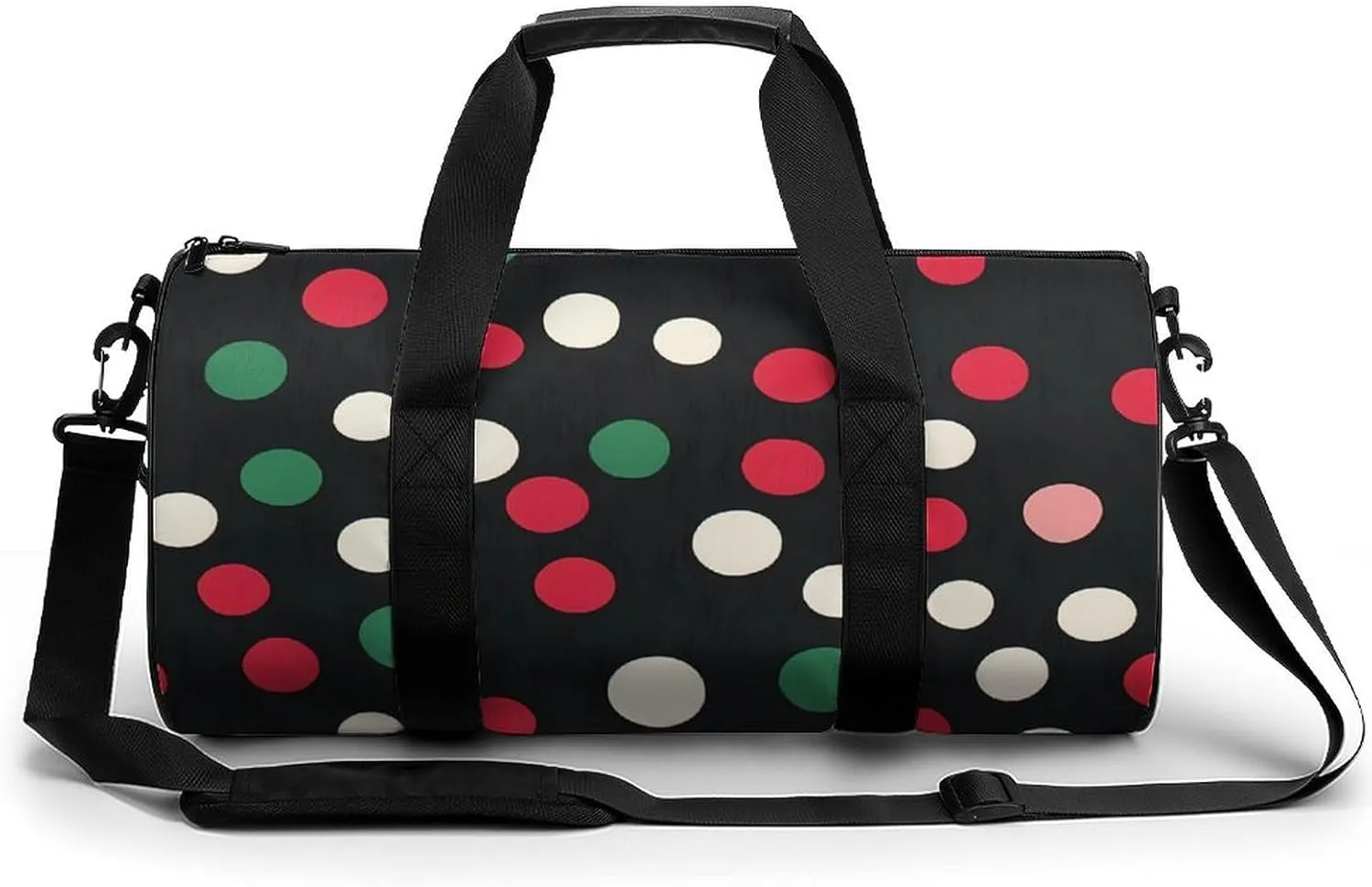 Christmas Polka Dots Compact Gym Bag Travel Duffel Bags Lightweight Foldable Sports Tote Gymbag