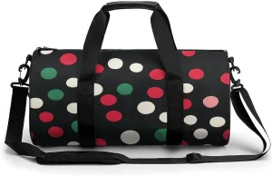 Christmas Polka Dots Compact Gym Bag Travel Duffel Bags Lightweight Foldable Sports Tote Gymbag