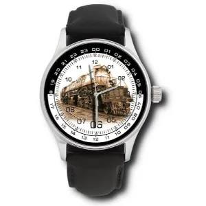 Classic Railway Regulator Vintage Sepia STEAM Engine Art Collectible Wrist Watch