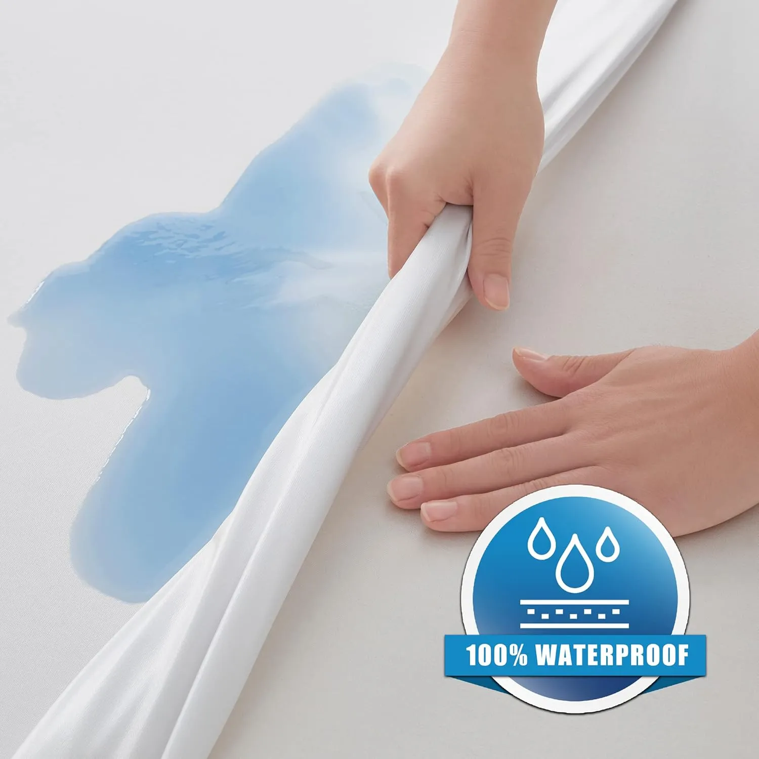 Clorox Waterproof Fitted Mattress Protector, Made with Ultra Soft Stretchable Polyester, Bed Bug Proof & Zippered Enclosure Full Size - White