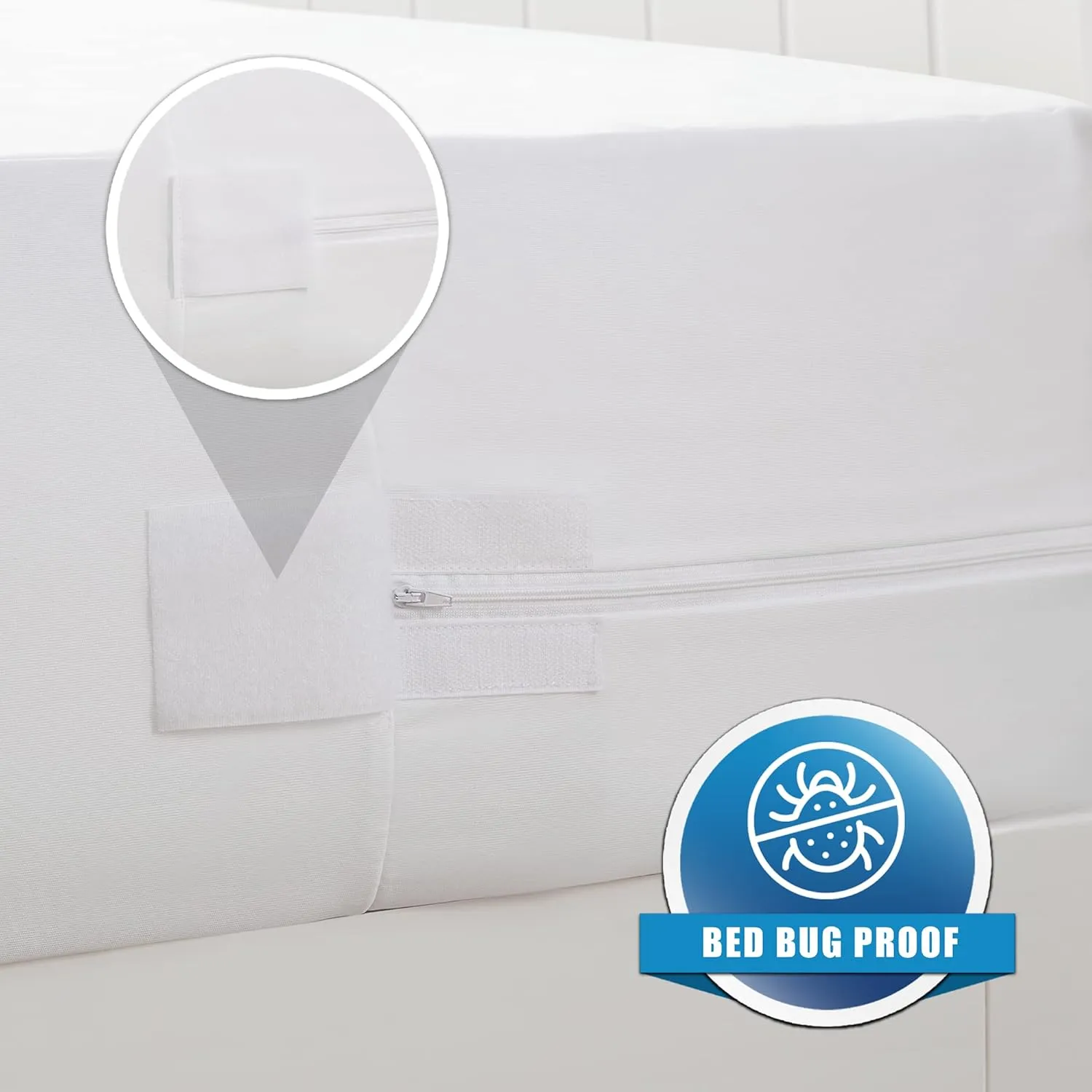 Clorox Waterproof Fitted Mattress Protector, Made with Ultra Soft Stretchable Polyester, Bed Bug Proof & Zippered Enclosure Full Size - White
