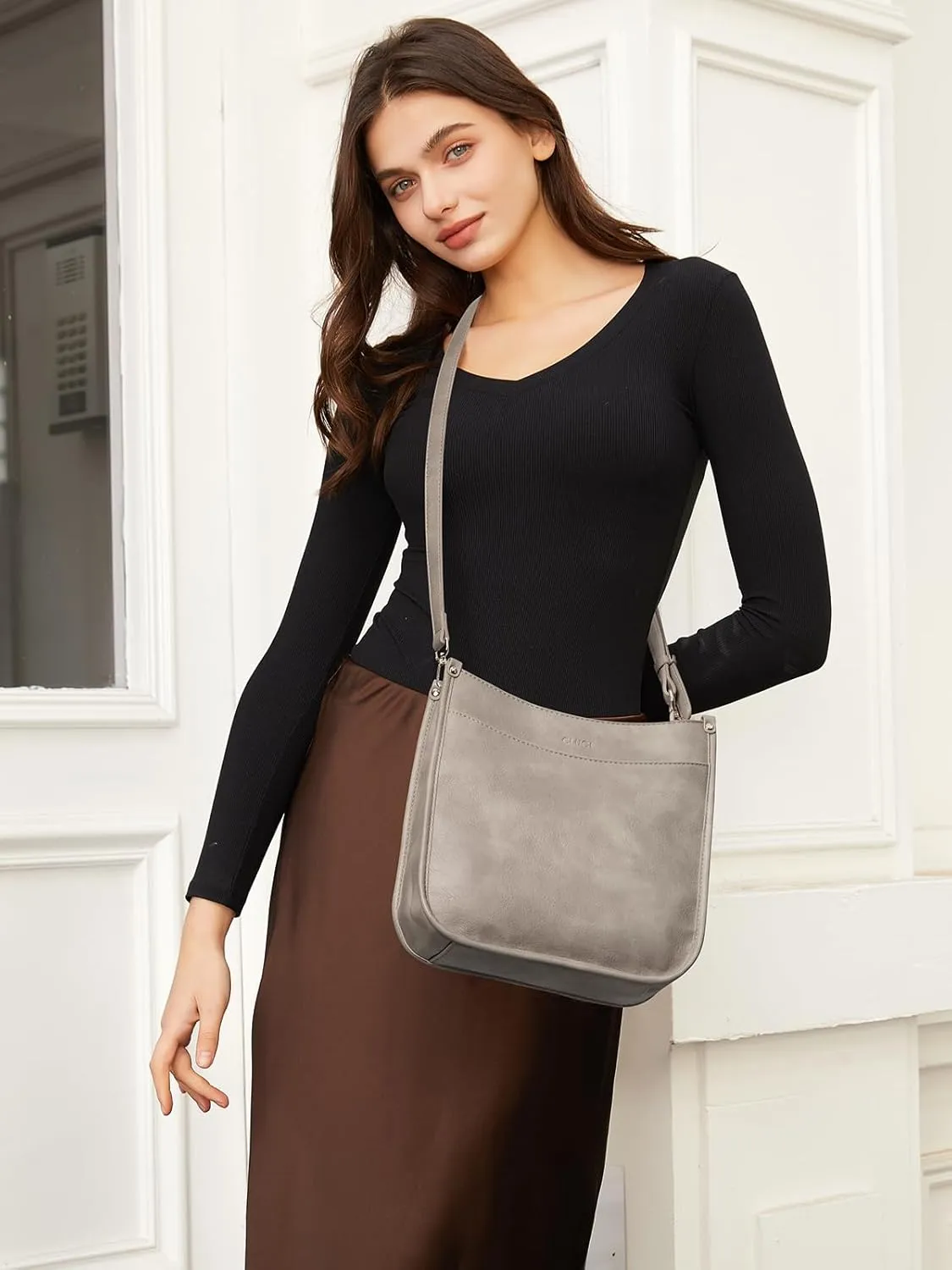CLUCI Crossbody Bags For Women Trendy Fashion Shoulder Bag Vegan Leather Purse For Ladies with Adjustable Strap