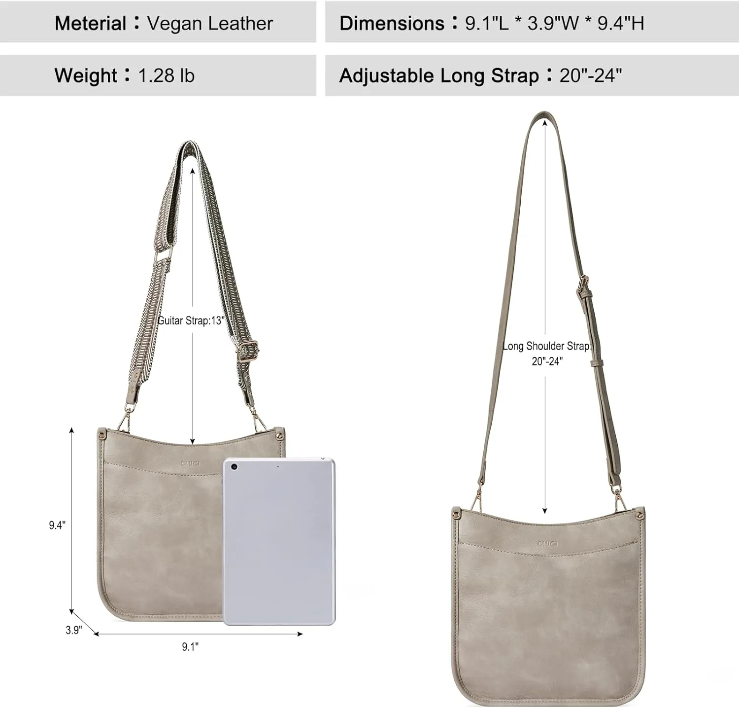 CLUCI Crossbody Bags For Women Trendy Fashion Shoulder Bag Vegan Leather Purse For Ladies with Adjustable Strap