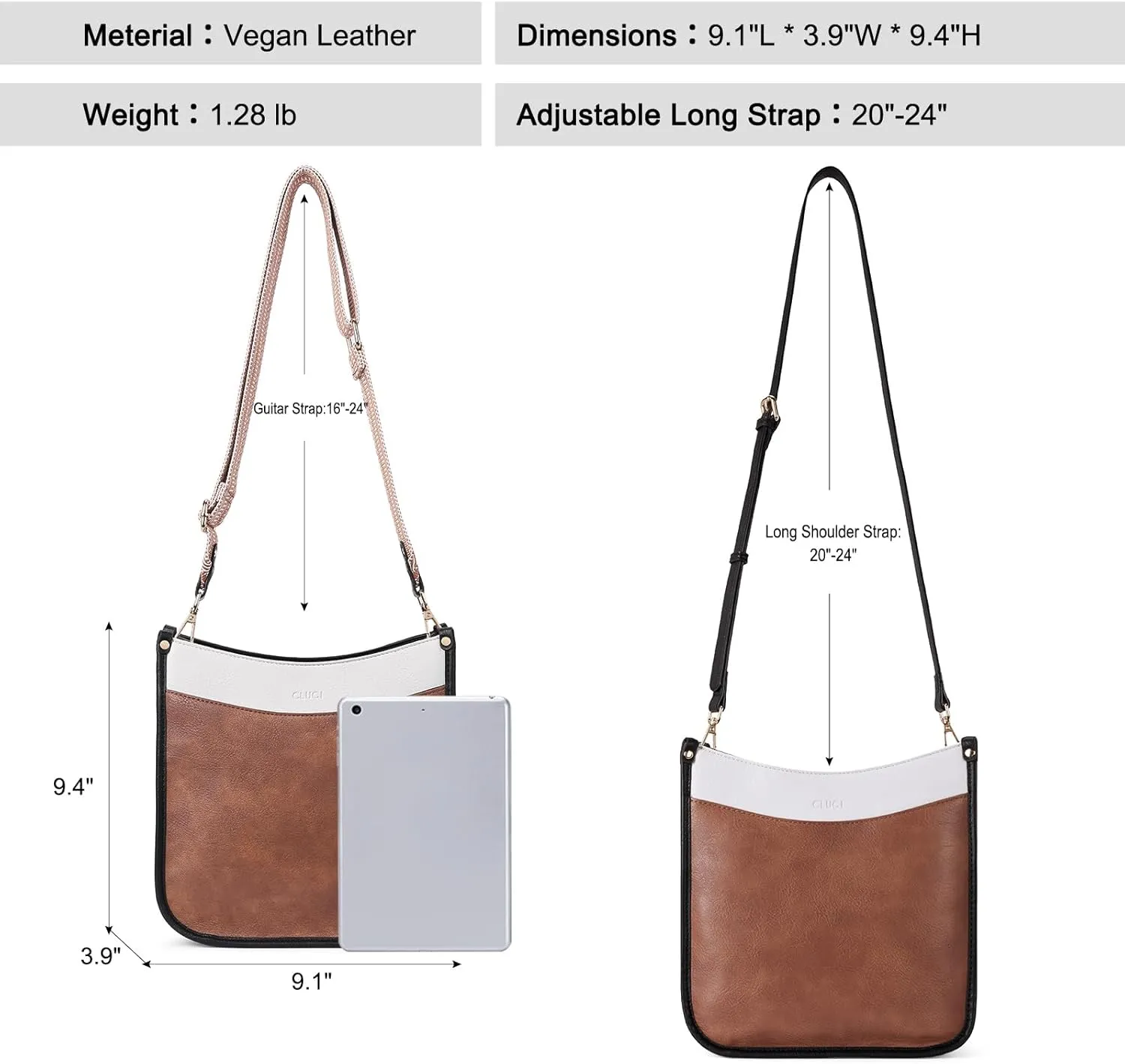 CLUCI Crossbody Bags For Women Trendy Fashion Shoulder Bag Vegan Leather Purse For Ladies with Adjustable Strap