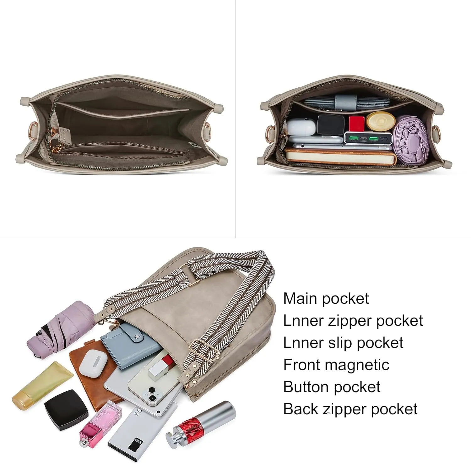 CLUCI Crossbody Bags For Women Trendy Fashion Shoulder Bag Vegan Leather Purse For Ladies with Adjustable Strap