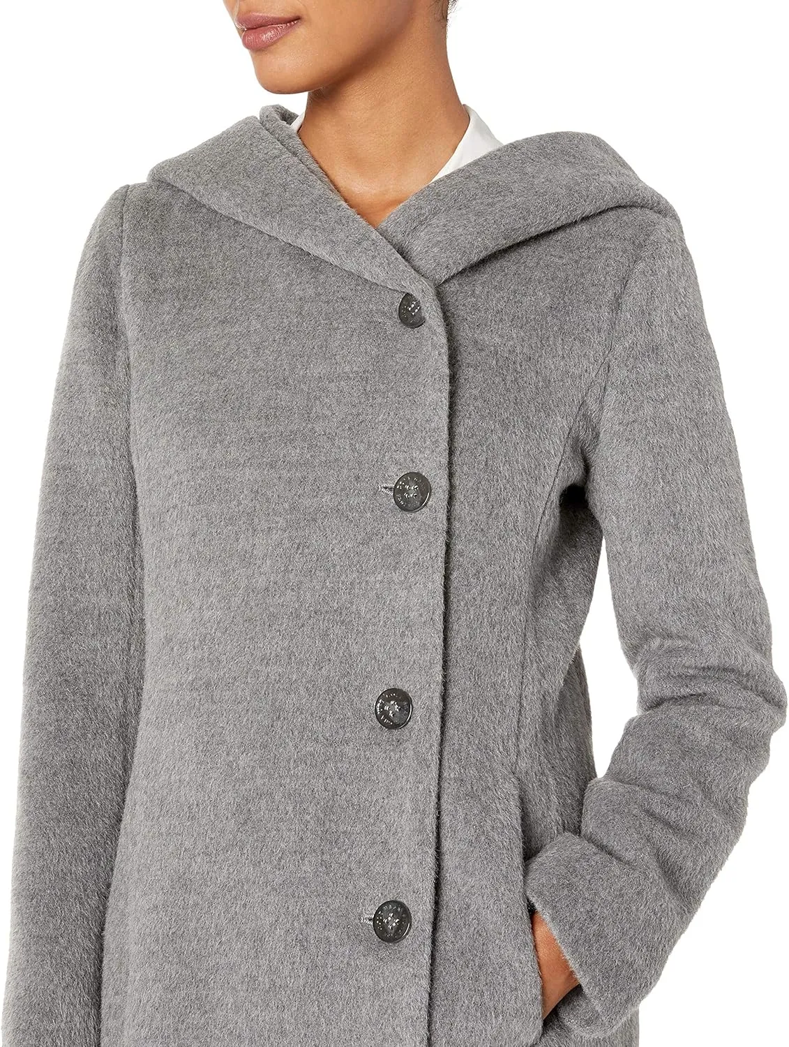 Cole Haan Women's Alpaca Blend Dropped Shoulder Coat