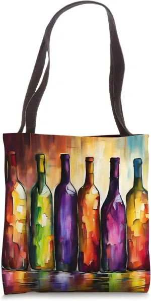 Colorful Abstract Empty Wine Bottles Shining In The Sunlight Tote Bag