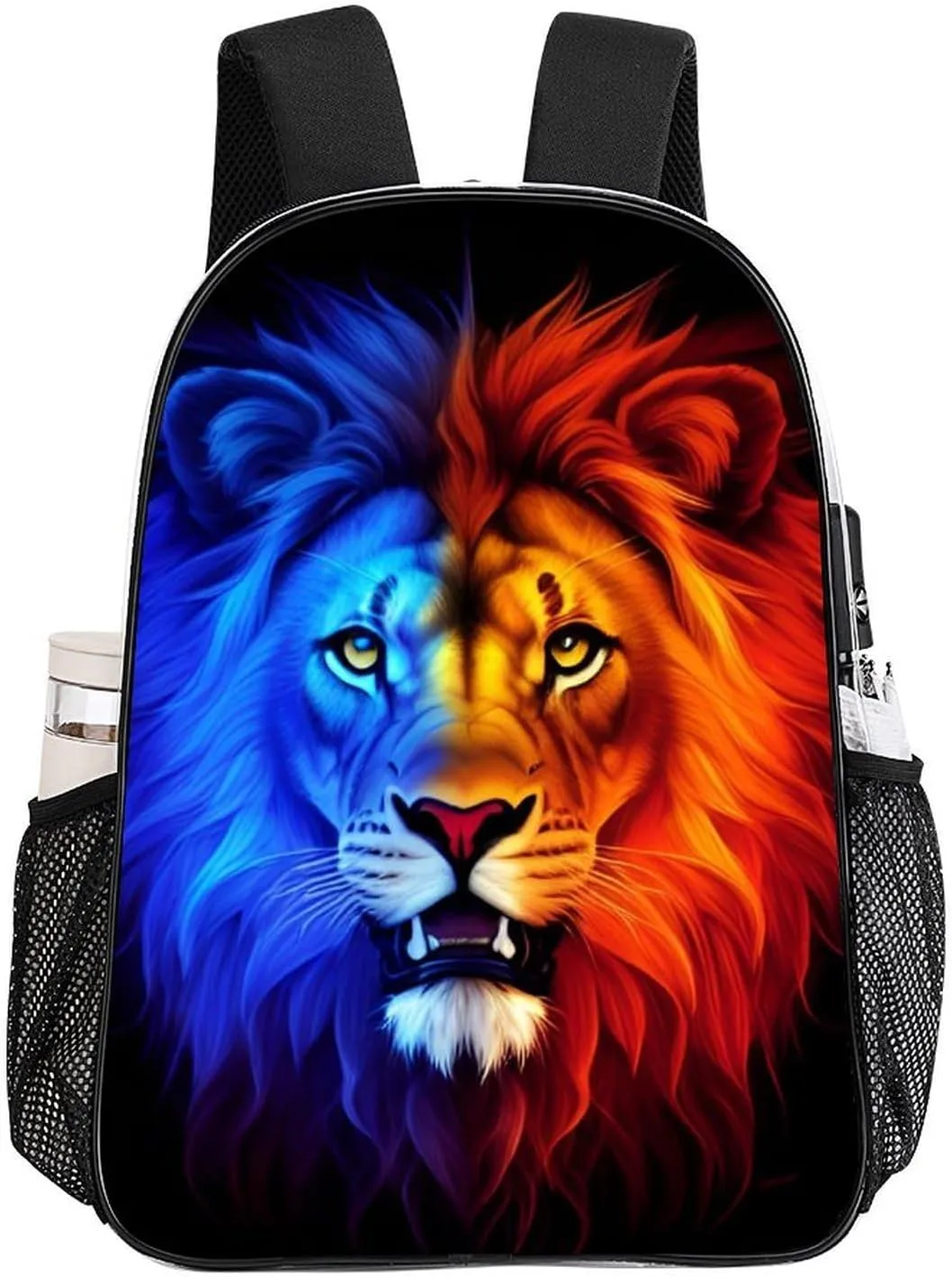 Cool Lion In The Universe Surreal Style Art Backpack Lightweight Anti-Theft Multipurpose Shoulder Bag Large Capacity Travel Hiking Backpack Transparent Bag