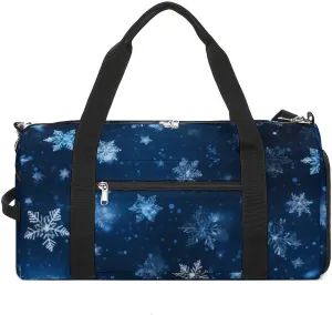 Cool Snowflakes Sports Gym Bag for Men Women Travel Duffel Bag with Shoulder Strap