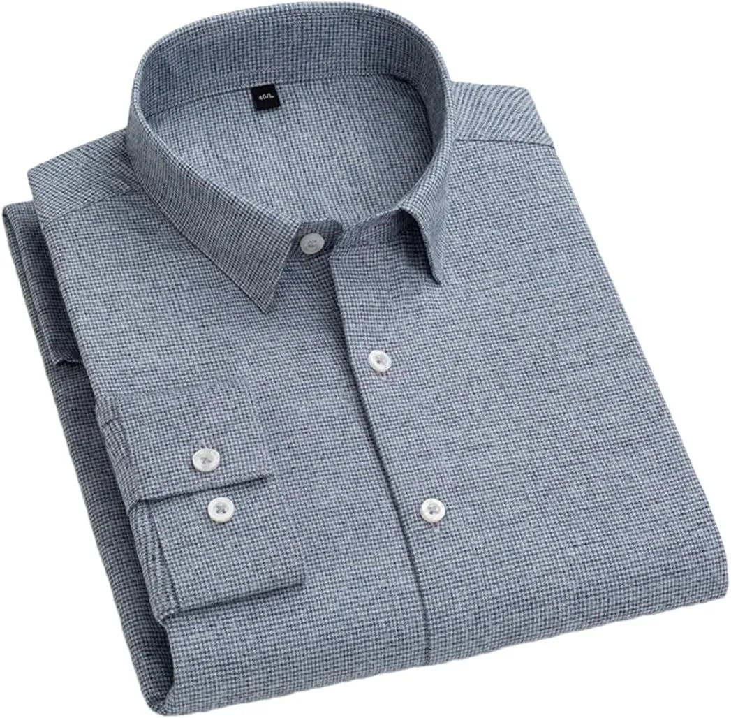Cotton Striped Full Shirts for Men Slim Fit Casual Shirt Long-Sleeve Plaid Casual Shirts Soft Designer