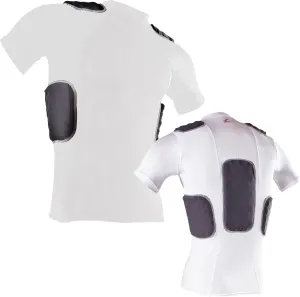 Cramer Lightning 5 Pad Youth Football Shirt with Integrated Rib, Spine and Clavicle Pads, Youth Football Padded Compression Shirt, Rib Protector Shirt, Padded Basketball Shirt, Black, Youth Large