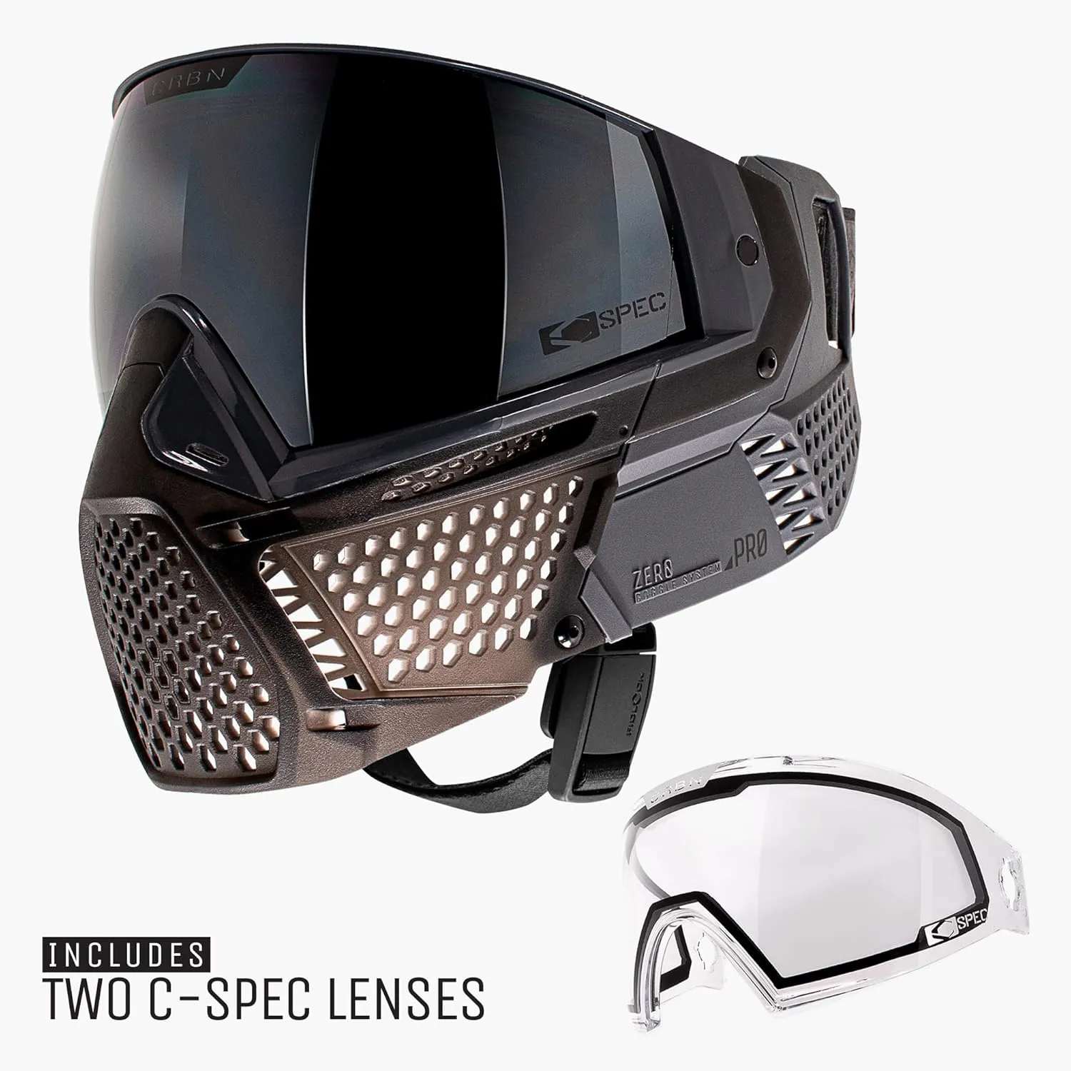 CRBN Paintball Zero Pro Goggle - Includes: Two Lens   Visor   Case - Carbon Paintball