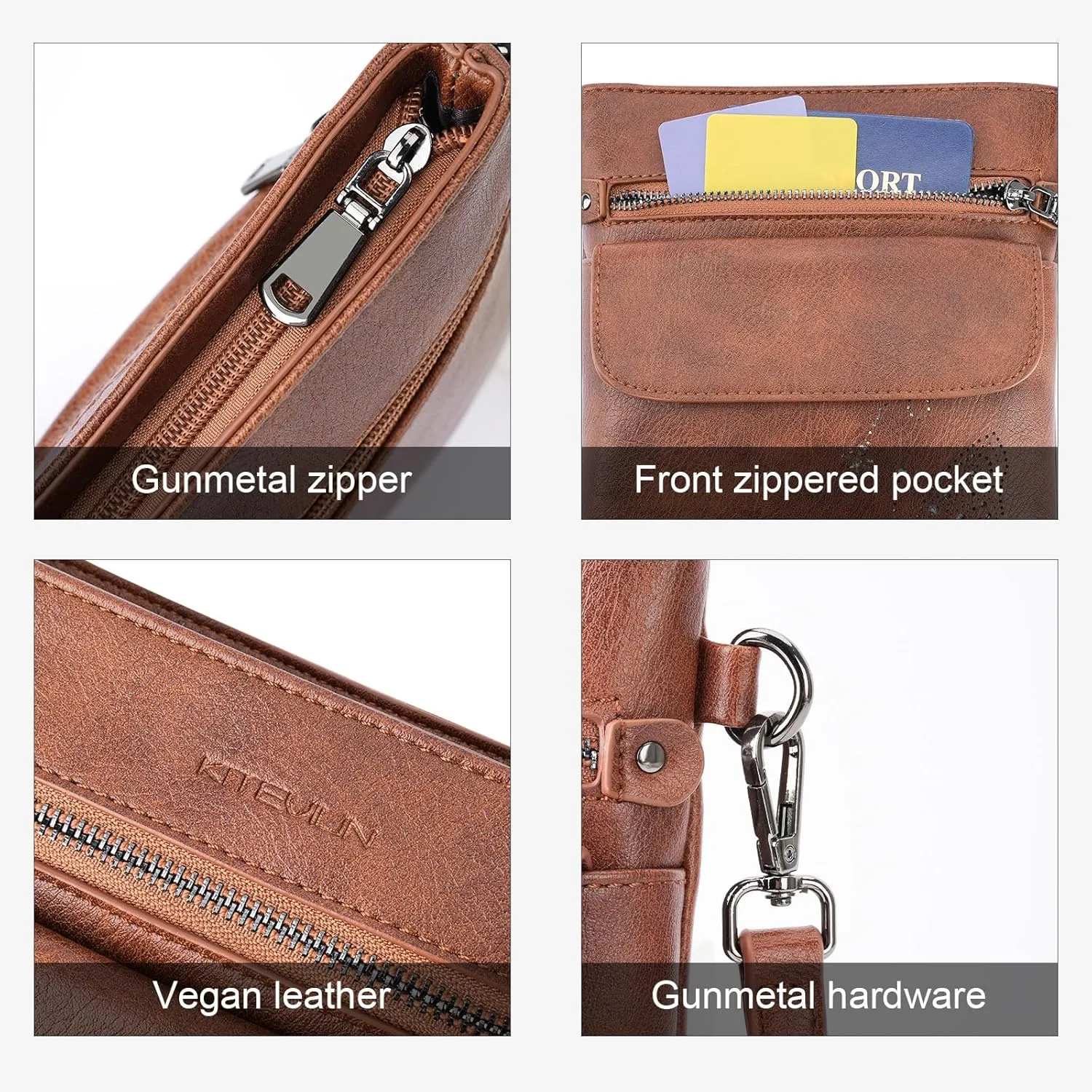 Crossbody Bag for women, Vegan Leathe Cross body Purse with Adjustable Strap, Multi Pocket Shoulder Handbag