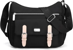 Crossbody Bags for Women Lightweight Shoulder Handbags Waterproof Nylon Purse with Pockets Messenger Bags (Purple)