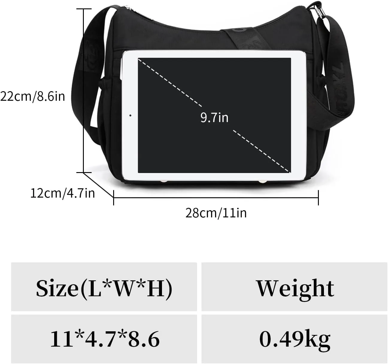 Crossbody Bags for Women Lightweight Shoulder Handbags Waterproof Nylon Purse with Pockets Messenger Bags (Purple)
