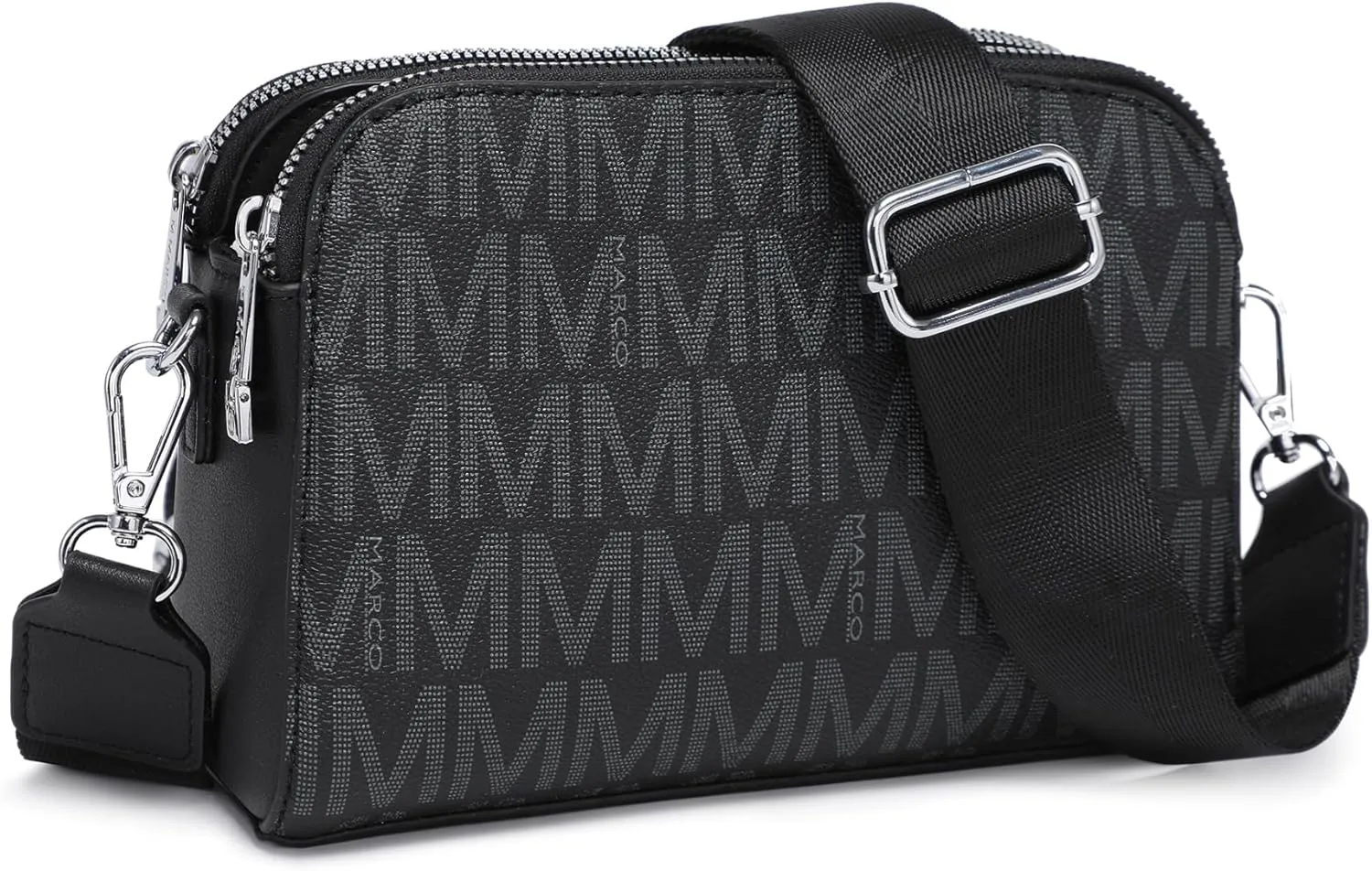 Crossbody Bags for Women Triple Zip Vegan Leather Camera Purses Small Shoulder Handbags with Wide Strap
