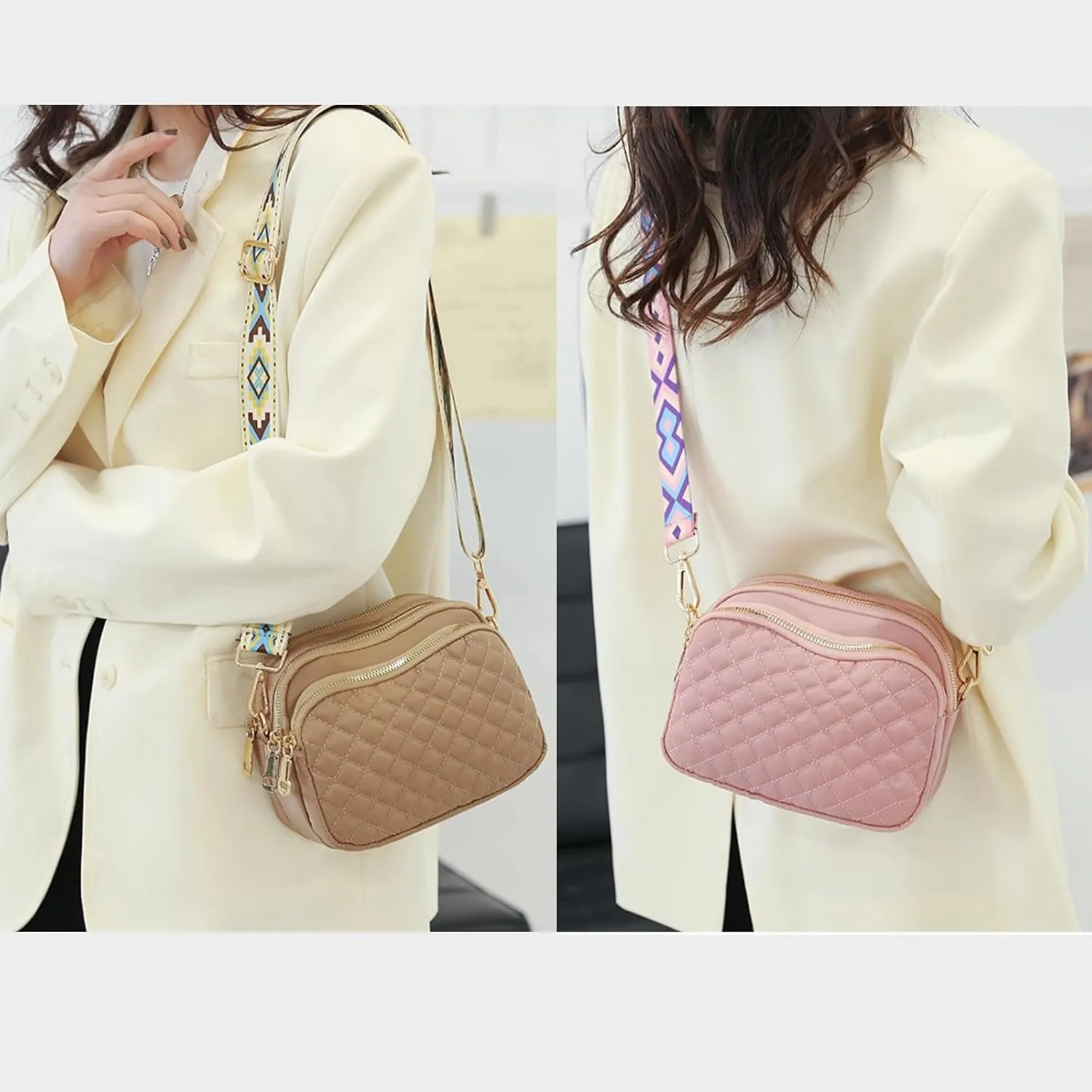 Crossbody Bags For Women Waterproof Lightweight Shoulder Bag Small Casual Nylon Handbags Multiple Pockets Purse