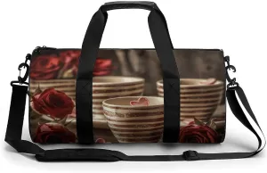 Cup on Table Gym Bag Sport Gym Tote Bag Lightweight Duffle Bag Carry On Weekender Bags for Women Men