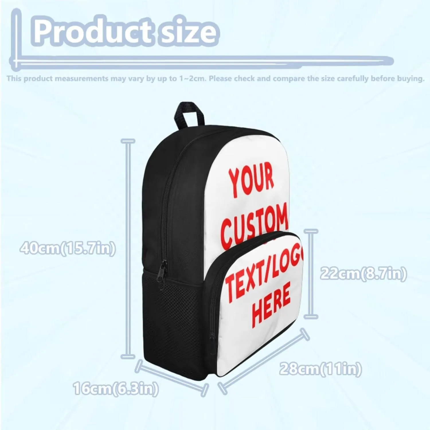 Custom 3Pcs Backpack Set with Lunch Bag Pencil Case Add Your Name Personalized School Book Bags Customization Backpack for Girls Boys Teens