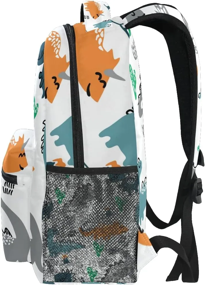 Custom Cartoon Dinosaurs Cactus School Backpack Personalized Your Name Text Bookbag for Boys Girls Elementary School Casual Travel Bag Computer Laptop Daypack