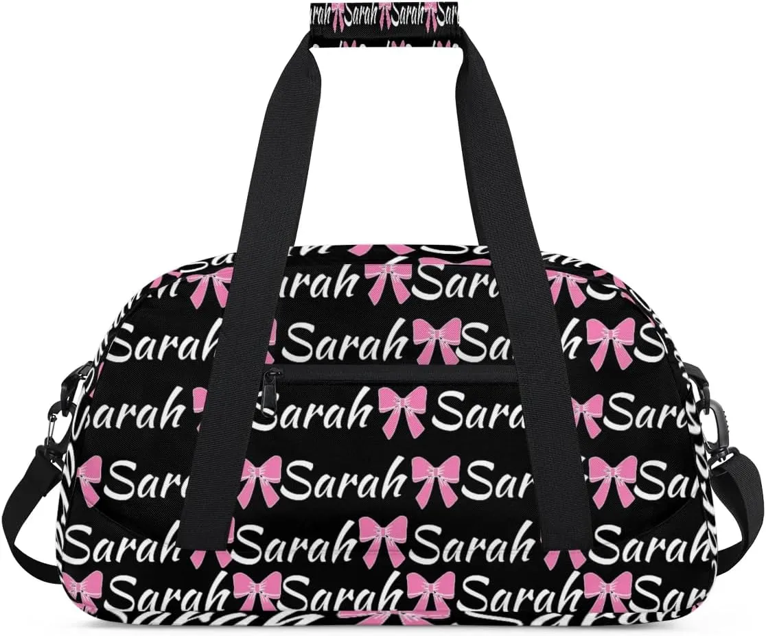 Custom Cheer Bag Girl Sport Duffel Bag, Personalized Cheerleaders Gym Bag, Customized Travel Duffle Bag with Name, Overnight Weekender Bags, Black, Cheerleading Gifts