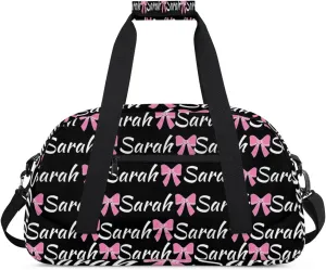 Custom Cheer Bag Girl Sport Duffel Bag, Personalized Cheerleaders Gym Bag, Customized Travel Duffle Bag with Name, Overnight Weekender Bags, Black, Cheerleading Gifts