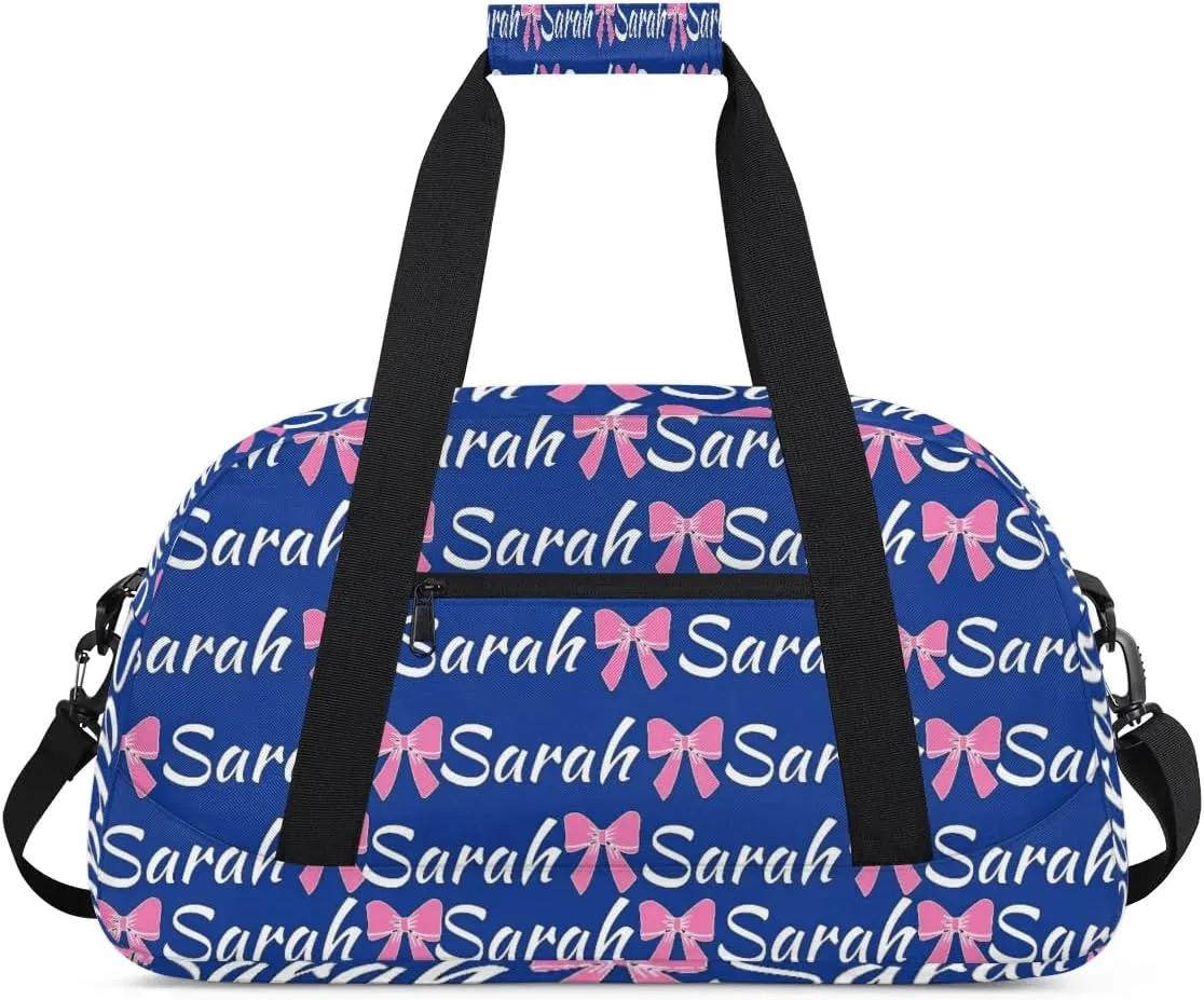 Custom Cheer Bag Girl Sport Duffel Bag, Personalized Cheerleaders Gym Bag, Customized Travel Duffle Bag with Name, Overnight Weekender Bags, Cobalt Blue, Cheerleading Gifts