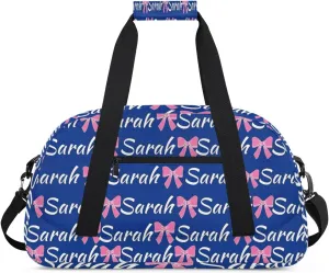 Custom Cheer Bag Girl Sport Duffel Bag, Personalized Cheerleaders Gym Bag, Customized Travel Duffle Bag with Name, Overnight Weekender Bags, Cobalt Blue, Cheerleading Gifts