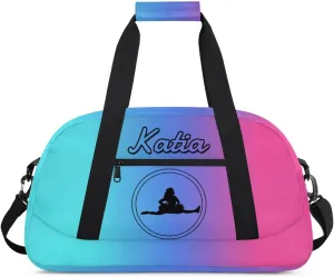 Custom Cheer Duffel Bag with Name Personalized Cheerleader Bag Sport Duffel Bag Customized Cheer Gifts Weekender Travel Bag, Blue Red