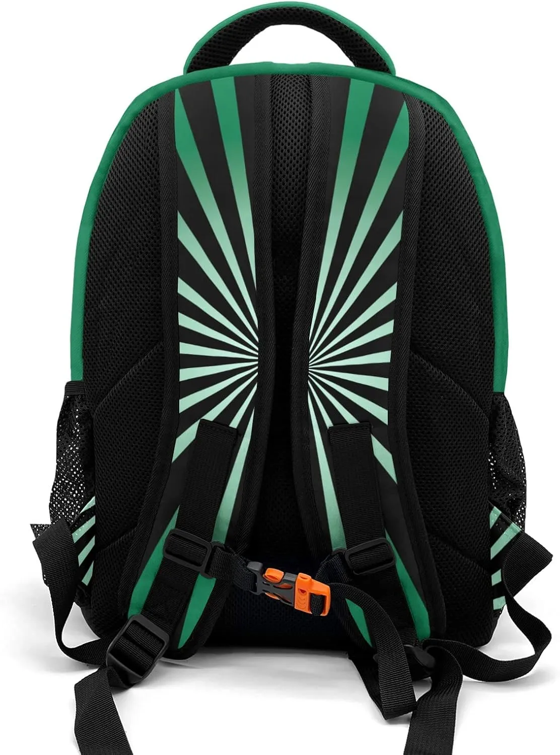 Custom Cheerleaders Backpack Name Casual Bag Daypack for Women Men Camping Hiking Green Shine Green Stripes