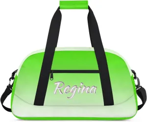 Custom Dance Bag Personalized Duffel Dance Bag Gymnastics Sport Bag Waterproof Carry on Travel Bag Overnight Weekender Bags, Light Green Gradient