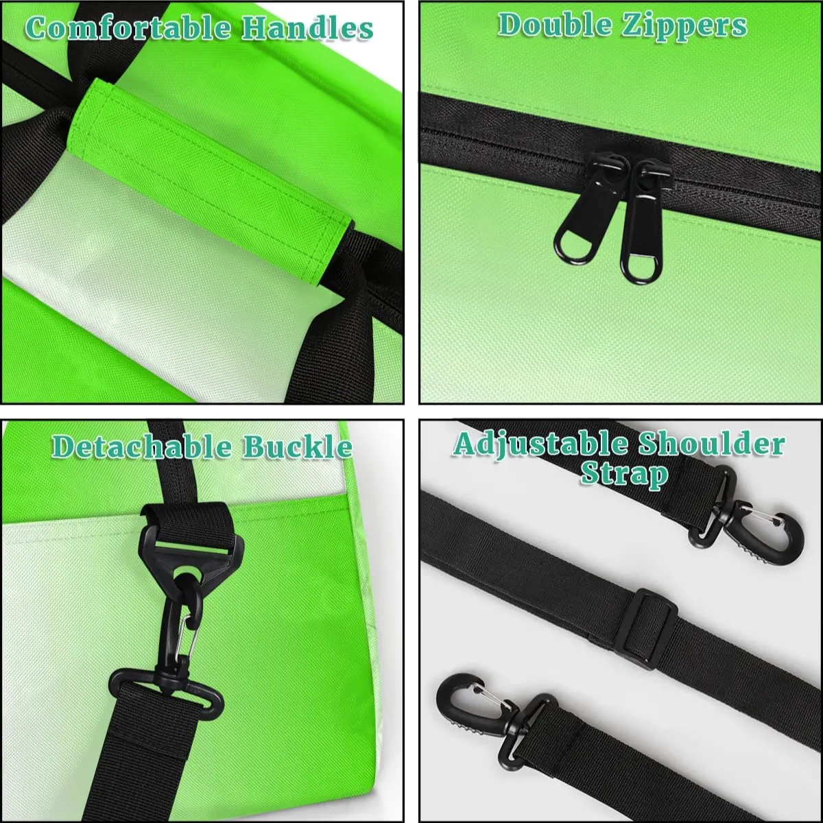 Custom Dance Bag Personalized Duffel Dance Bag Gymnastics Sport Bag Waterproof Carry on Travel Bag Overnight Weekender Bags, Light Green Gradient
