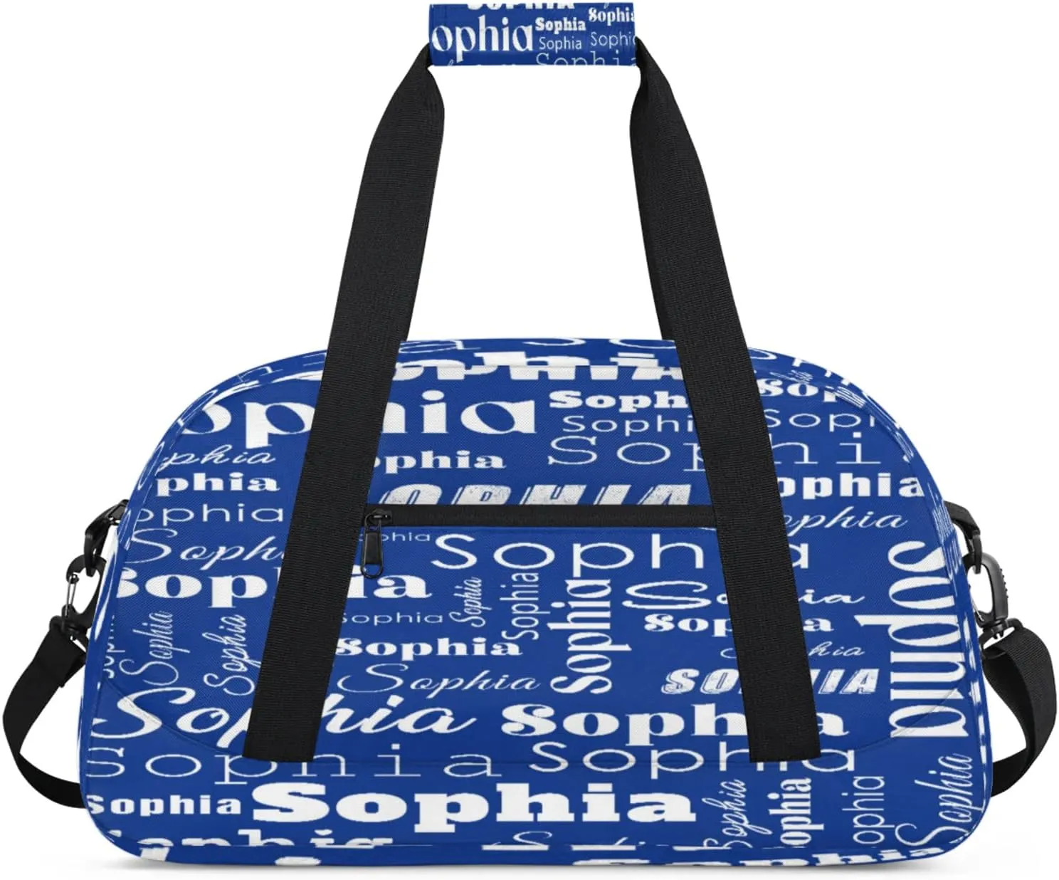 Custom Gym Duffel Bag for Women Men, Personalized Name Sport Bag Overnight Bags Customized Travel Weekender Bag, Cobalt Blue