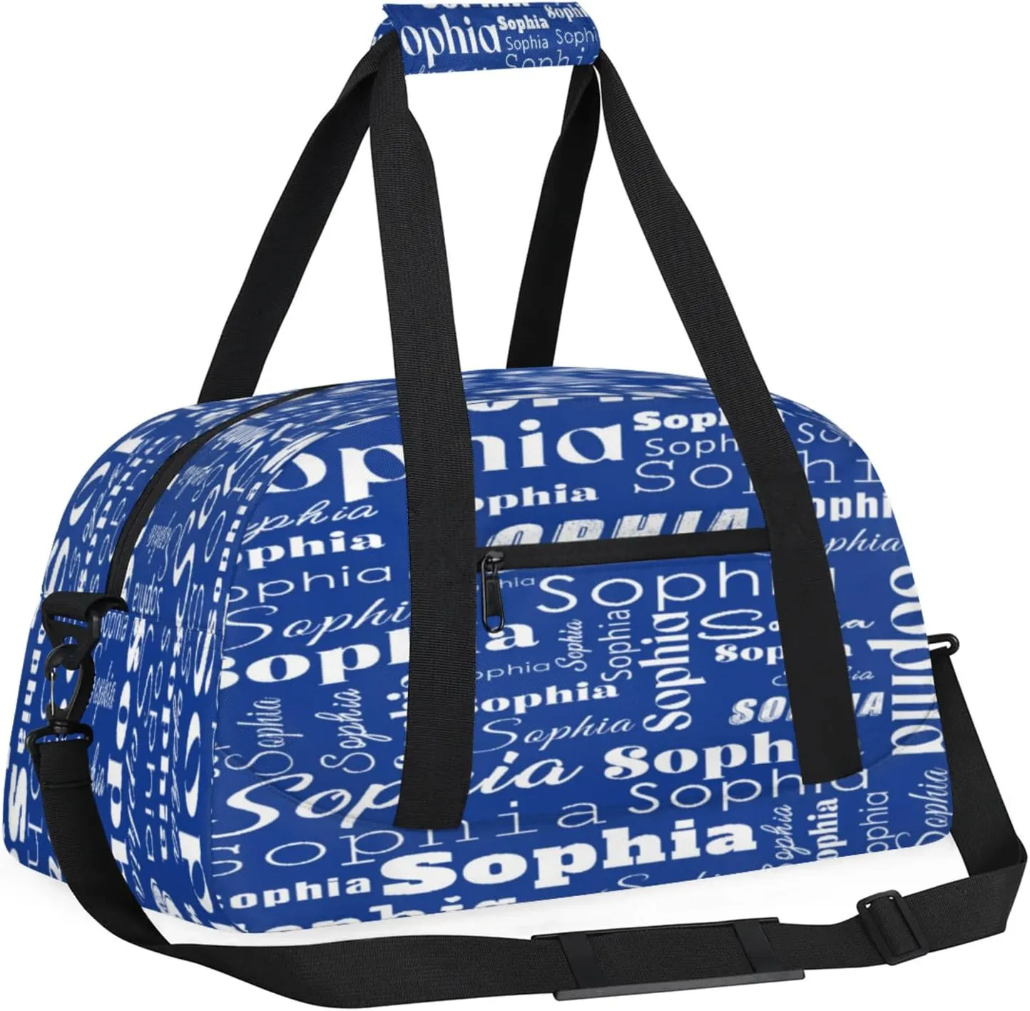 Custom Gym Duffel Bag for Women Men, Personalized Name Sport Bag Overnight Bags Customized Travel Weekender Bag, Cobalt Blue