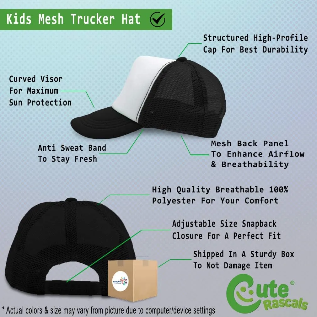 Custom Kids Trucker Hat School Bus Smiling Polyester Boys Caps & Girls