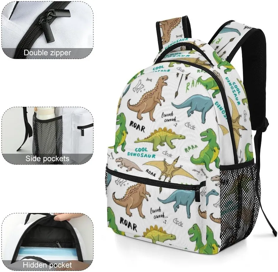 Cute Cartoon Dinosaurs Kids Backpack Bag, Daypack Bag for Boys Girls School Kindergarten Travel
