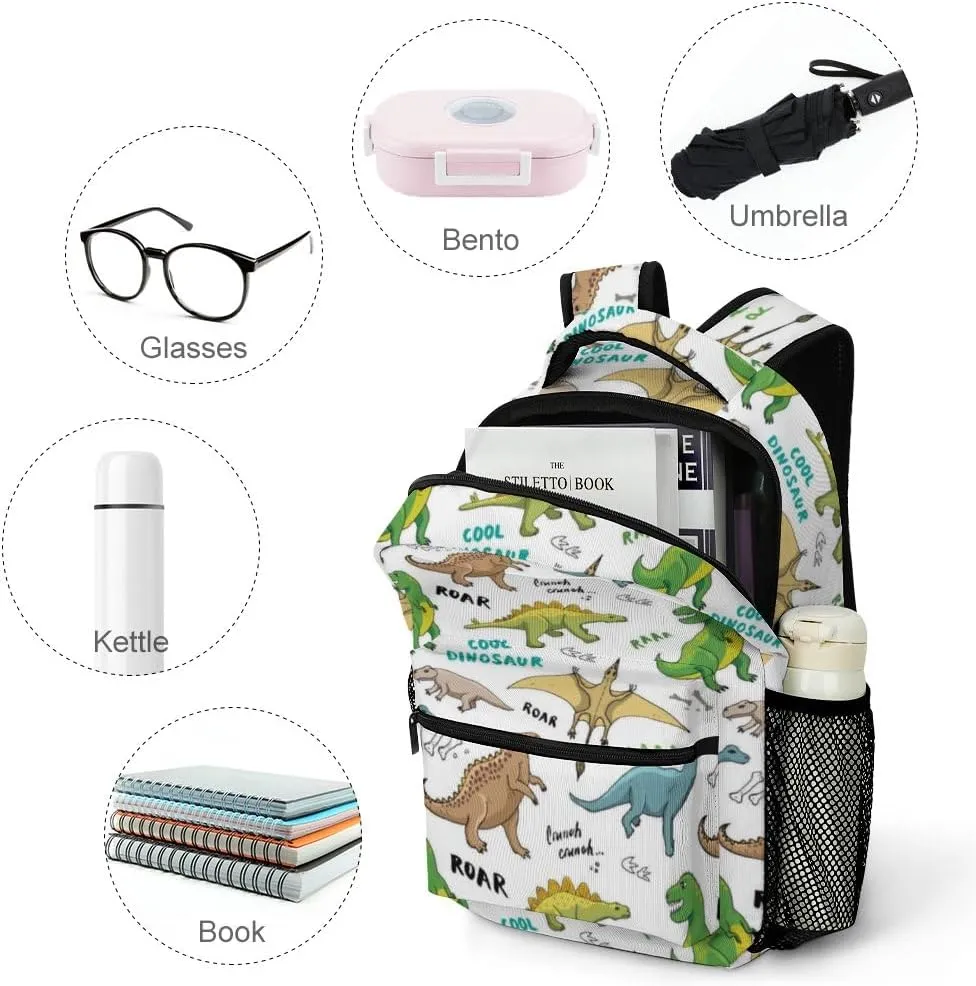 Cute Cartoon Dinosaurs Kids Backpack Bag, Daypack Bag for Boys Girls School Kindergarten Travel